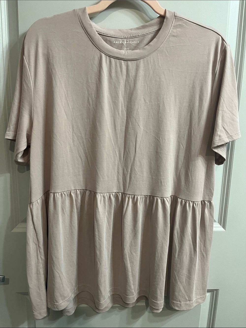 American Eagle Outfitters Blush Pink Peplum Tunic Top